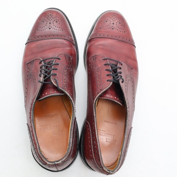 Allen Edmonds Lexington Men's 10.5 Burgundy Cap Toe Brogue Dress Oxford USA - Picture 7 of 11